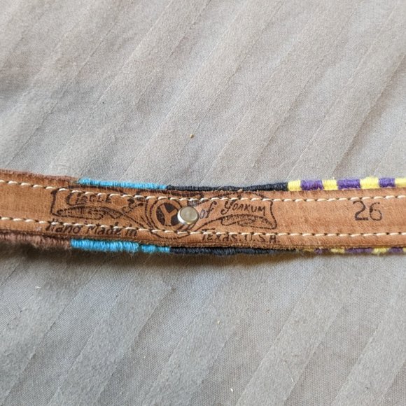 Circle Y of Yoakum Colorful Leather Western Belt Southwestern Design Conchos - Picture 8 of 10